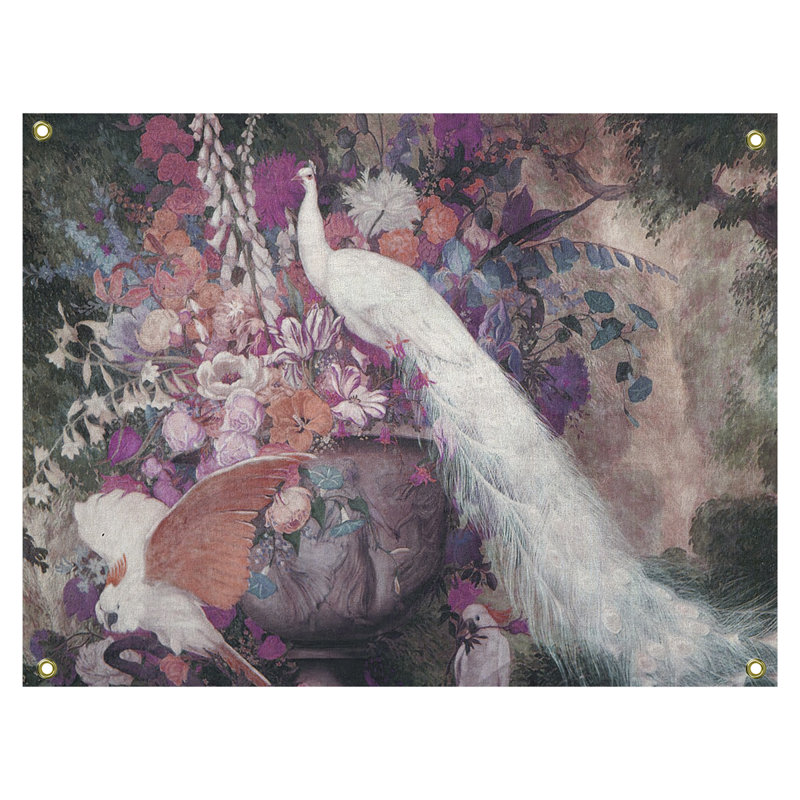 Tapisserie murale peacock Maciel, H 37,5 po x l 27,5 po, Rose