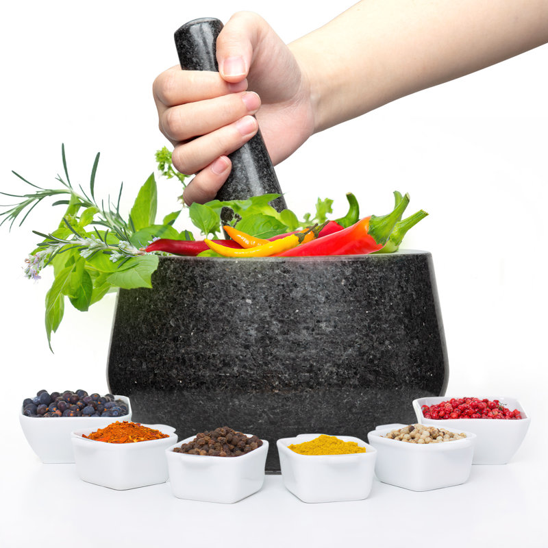Mortar And Pestle Set, 7.08" H x 7.48" W x 7.08" D
