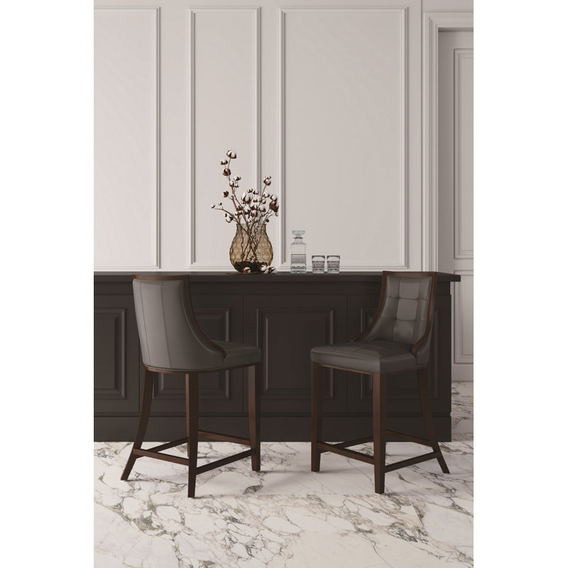 Tabouret de comptoir en simili-cuir gris Fifth Avenue, Gris