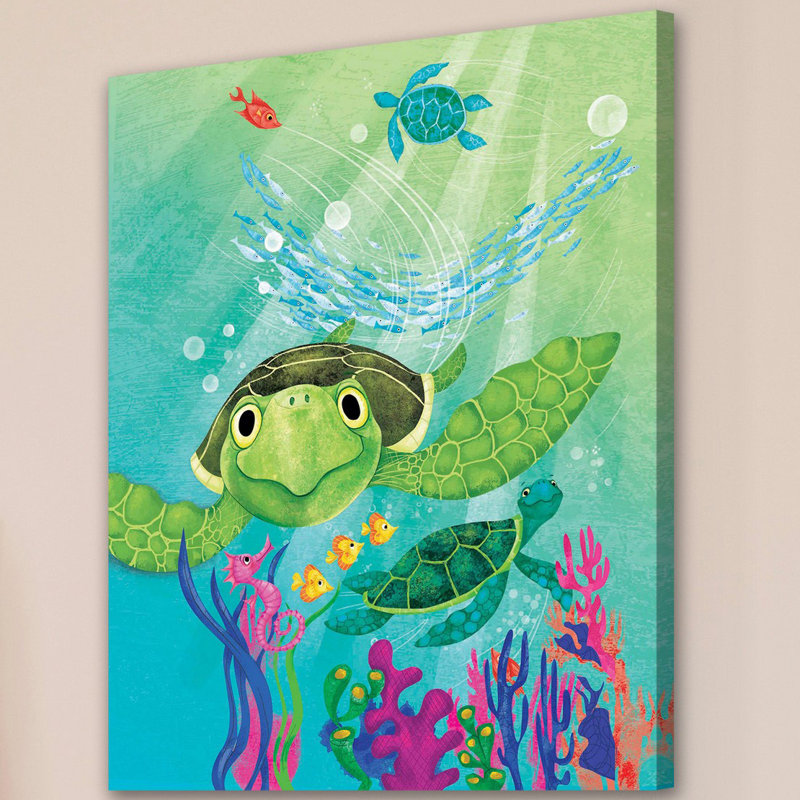 Sea Turtle - Graphic Art on Canvas