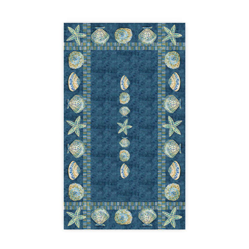 Nappe à motif de coquillages embellis, L 120 po x l 70 po