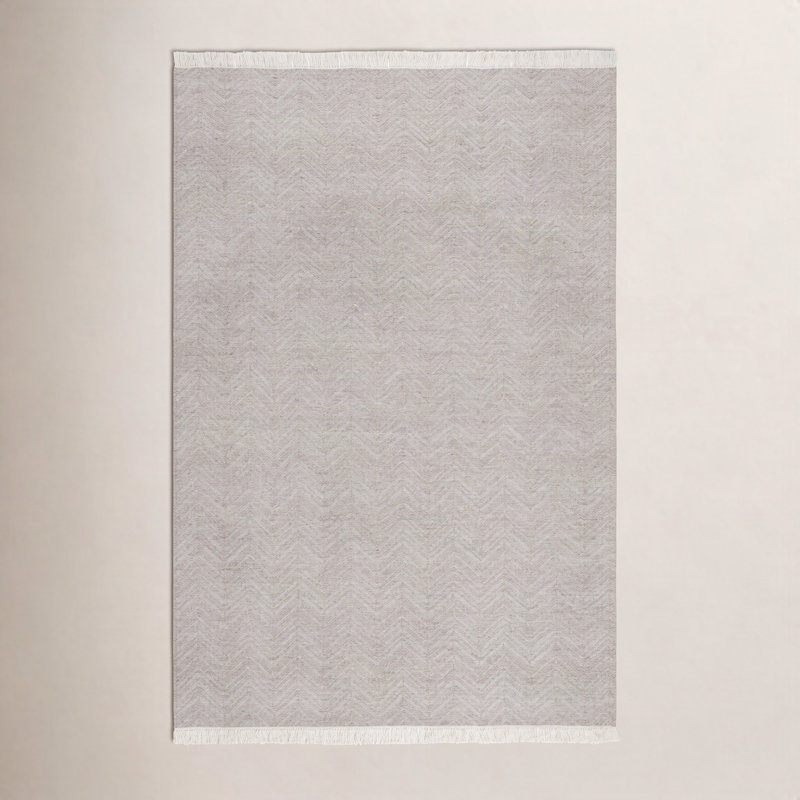 Chevron Area Rug in Neutral Gray, Rectangle 5' x 8'