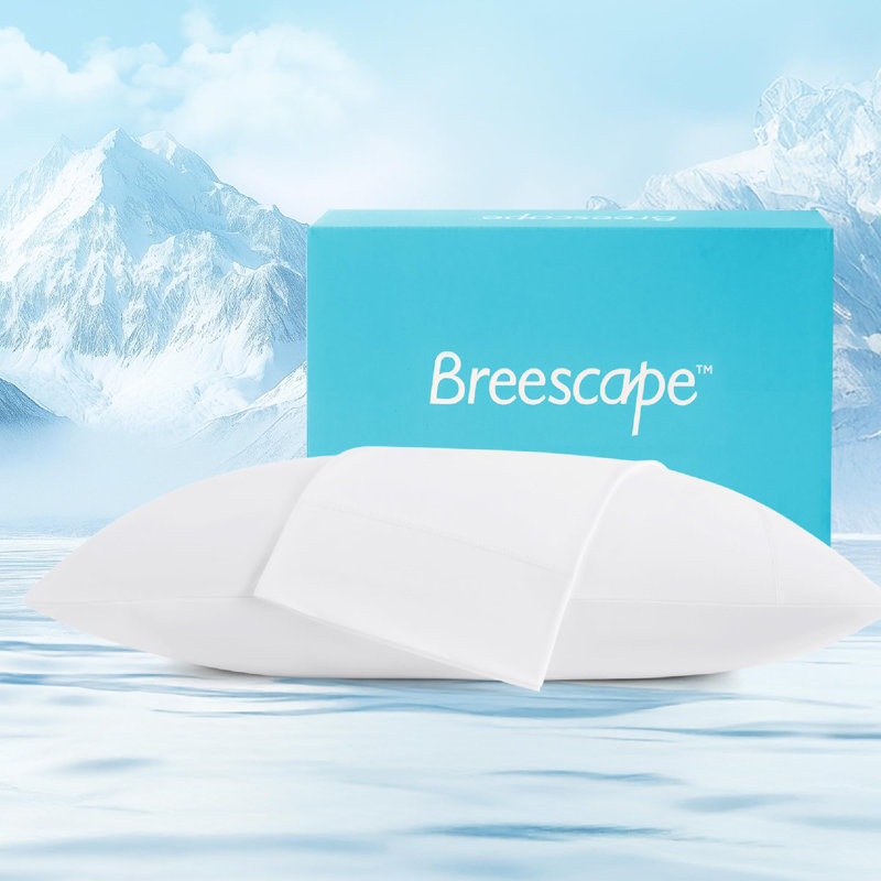 Breescape Cooling Pillow Cases, Queen Pillow Case, Pure White
