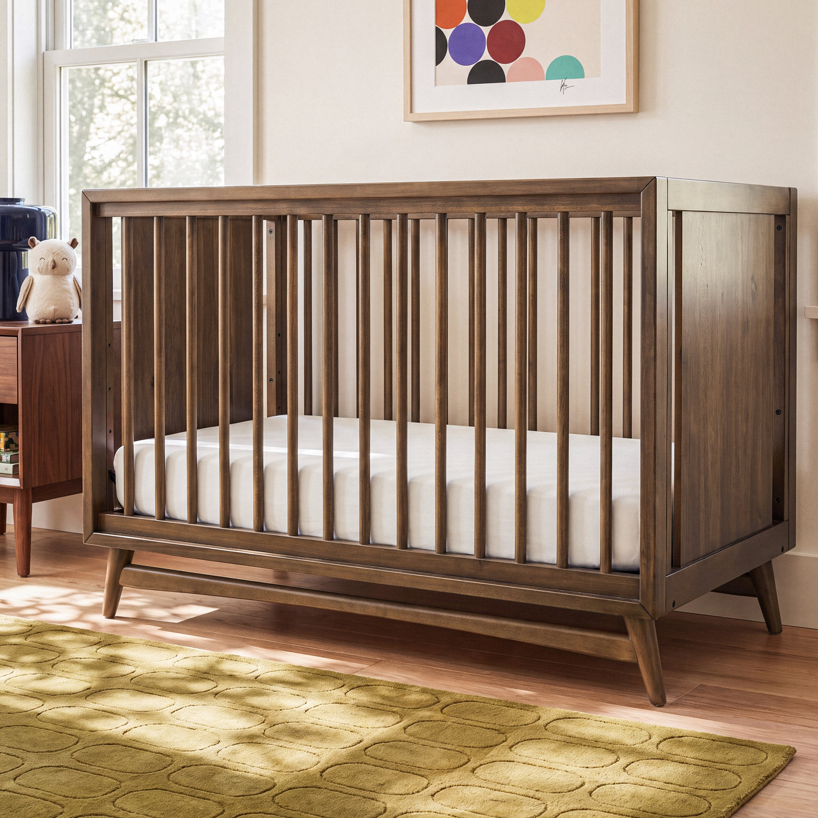 Peggy Pine 3-in-1 Convertible Crib, Natural Walnut
