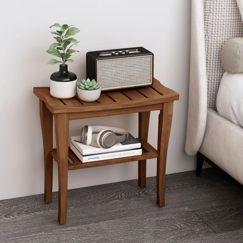 Waterproof Shower Chair Spa Bath Seat, Walnut
