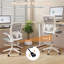 Chaise de bureau à domicile avec accoudoirs relevables et repose-pieds réglables, idéale pour étudier (gris).-456156421