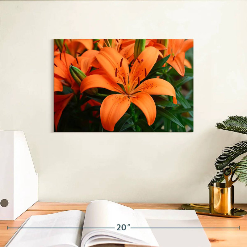 Fleurs de lys orange Harnek, H 8 po x l 12 po