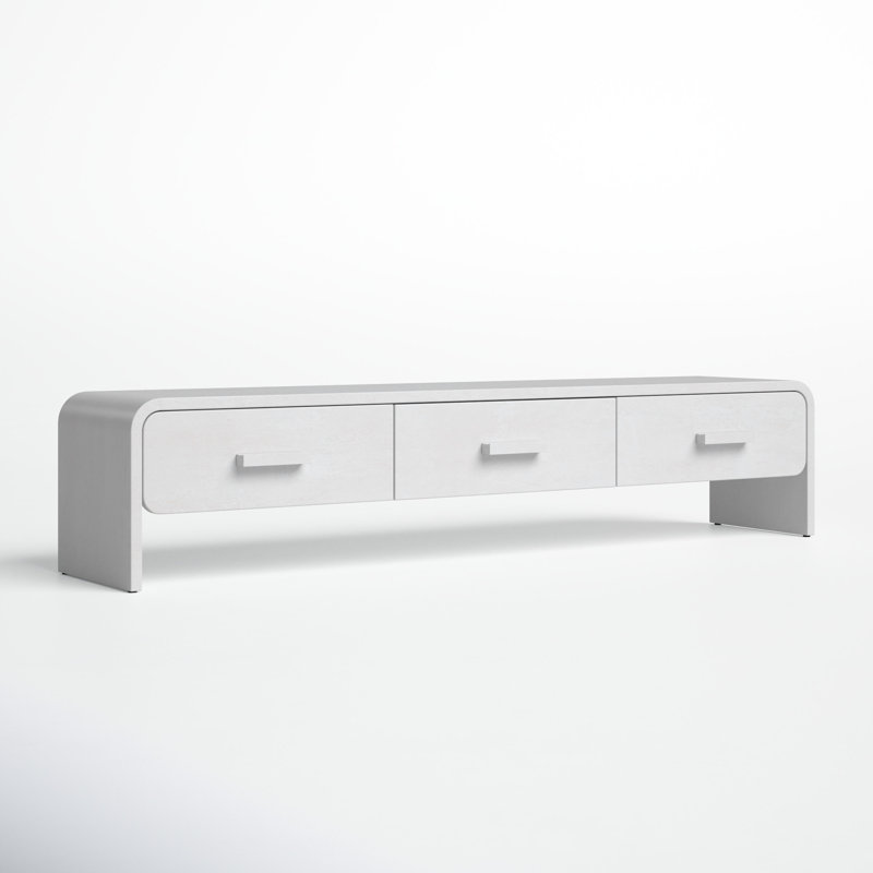 Rome Neutral 71" Solid Wood Modern White Console Table
