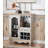 32.28" Silver Rectangular Solid Wood Wine Racks