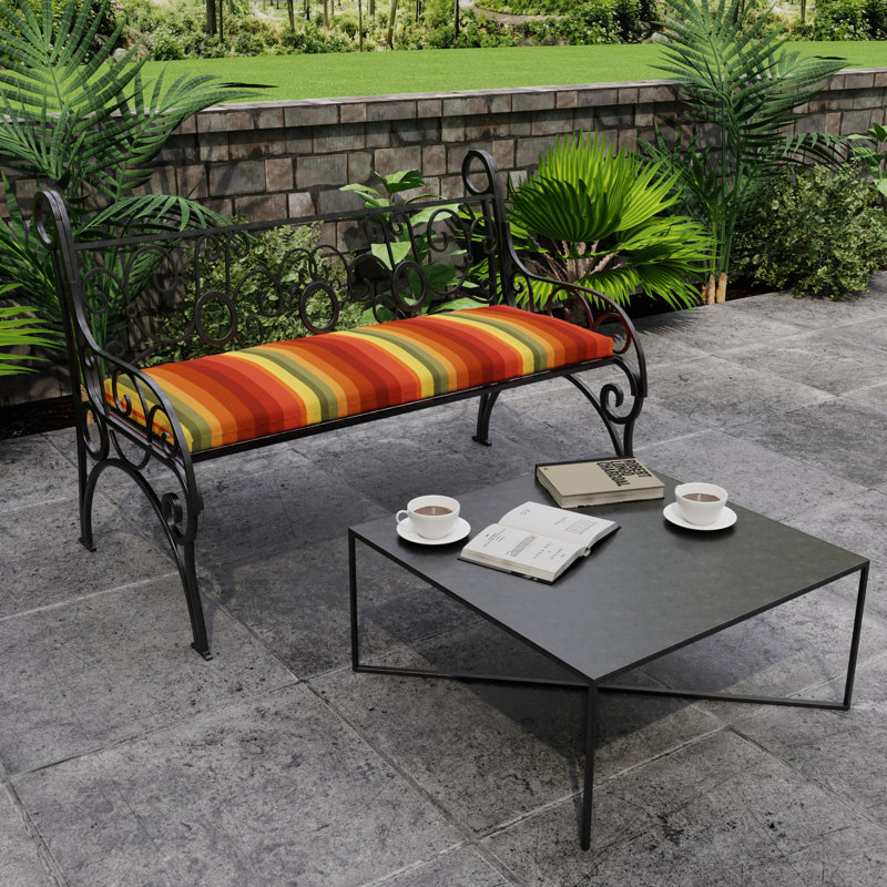 48" x 18" Outdoor Bench Cushion with Ties, Islip Cayenne