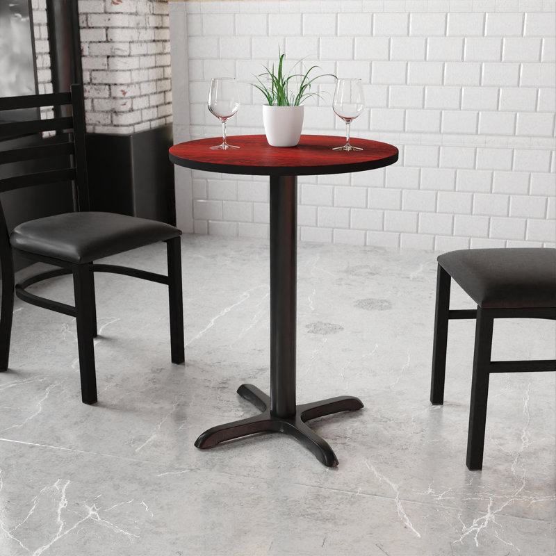 Plateau de table rond en stratifié Carrus, H 31,13 po x l 24 po x P 24 po, Acajou