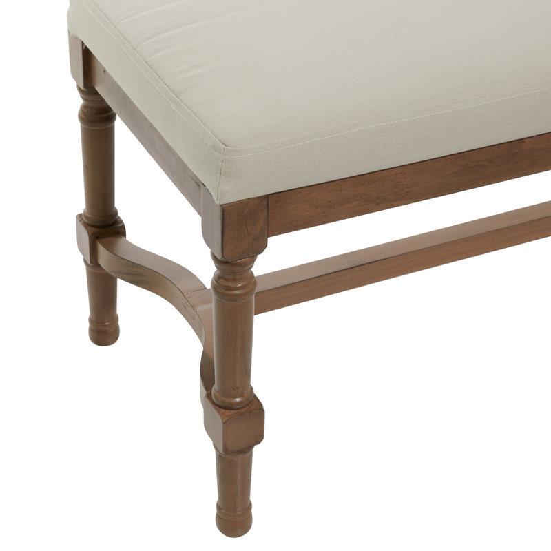 Alphus Linen Upholstered Bench, Brown