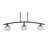 Kurve 3 Light Island Light Shown In Matte Black Finish With 6" Clear Ribbed Glass