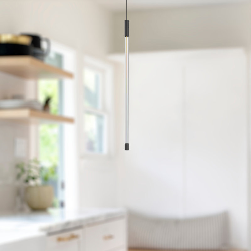 Motif 1 - Light LED Pendant, 20.625" H x 0.75" W x 0.75" D, Black