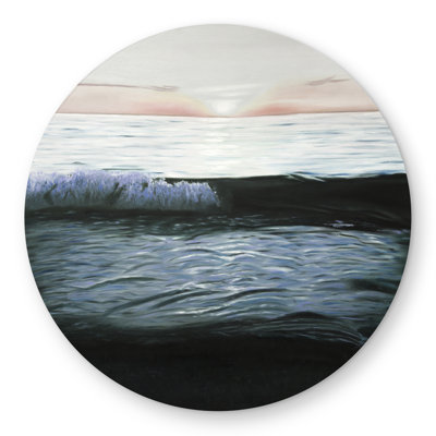 Desaturated Sunset - Marine Turquoise Round Outdoor Rug | Decor