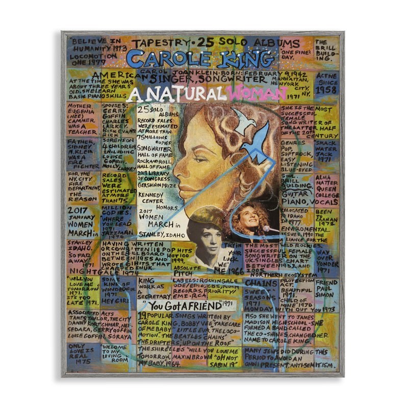 Carole King, collage, estampe numérique par Sabin, Estampe numérique Farmhouse, H 14 po x l 11 po