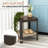 Outdoor Wicker Square Side Table Patio Coffee Table with Storage