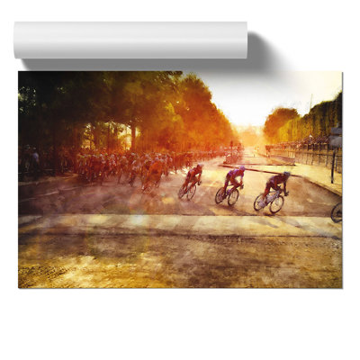 Tour de France Cycling Painting - Frameless Print