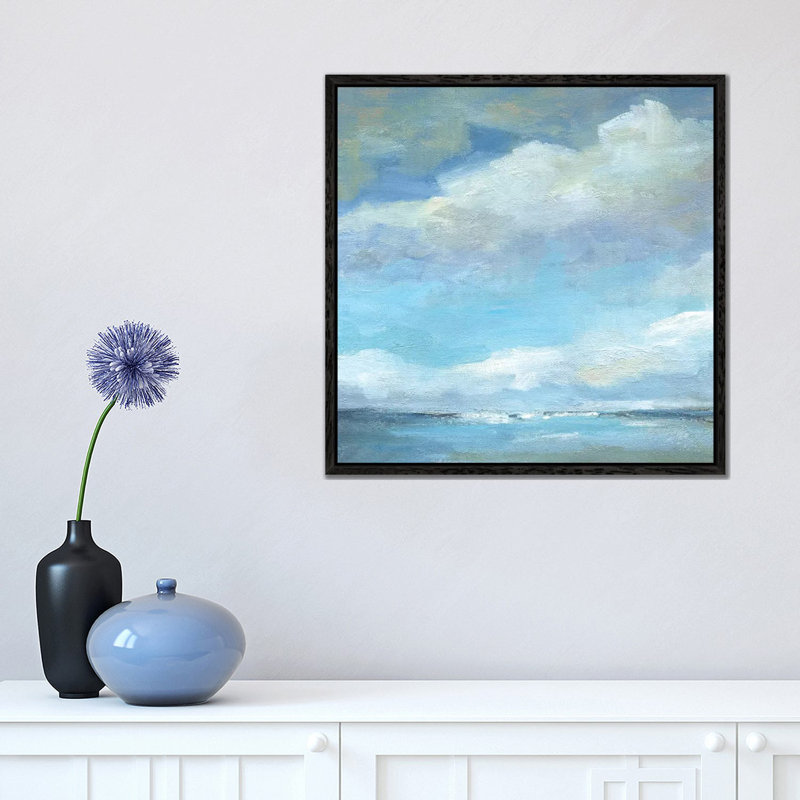 Sunset Shadows by Carol Robinson - Painting on Canvas, 45.72 cm H x 45.72 cm W, Black Framed