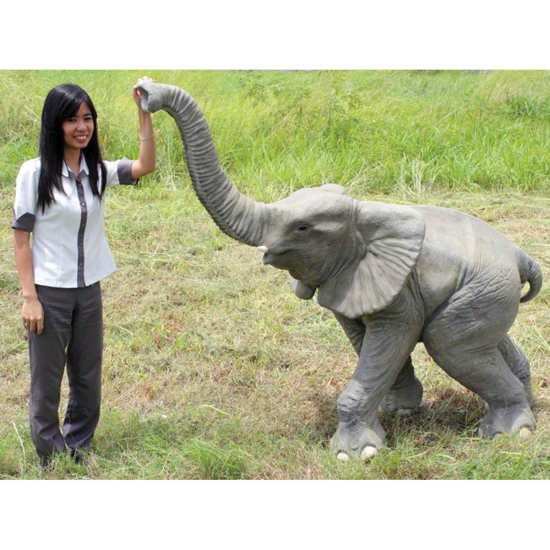 Good Luck Trunk-Up Baby Elephant Statue