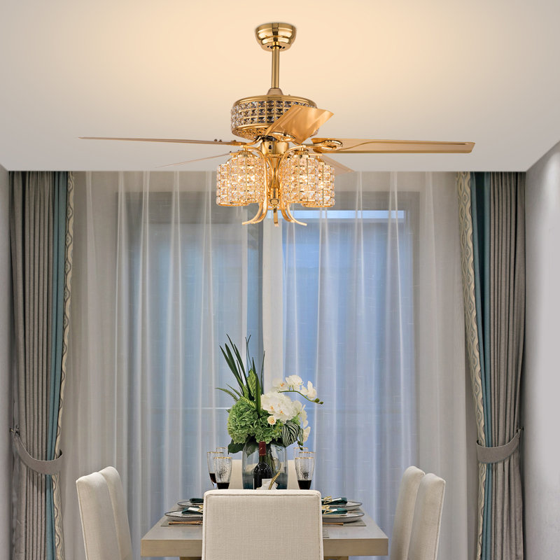52'' Crystal Ceiling Fan with Light Kit