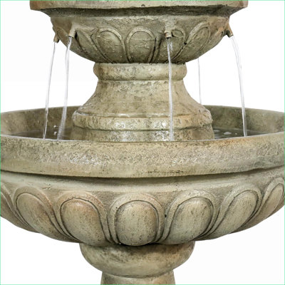 Fontaine d'extérieur en béton renforcé à 3 niveaux 42,5 po Naturefalls