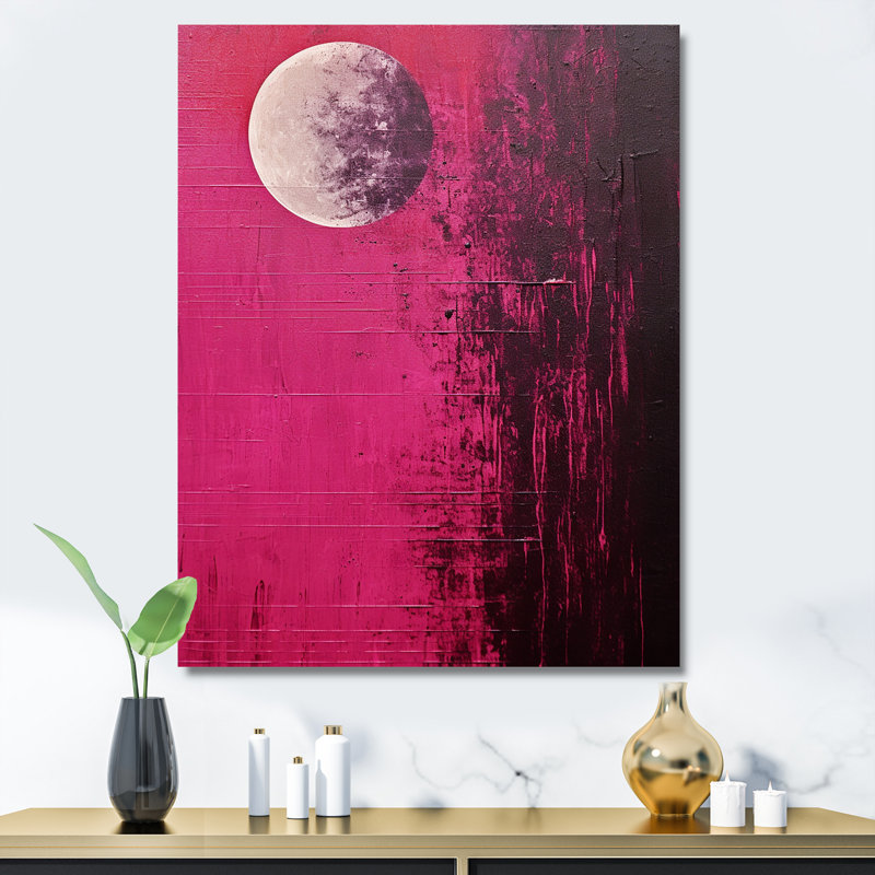 Lune mystère de la luminosité - art mural sur toile lune, H 20 po x l 12 po x P 1 po, Toile tendue