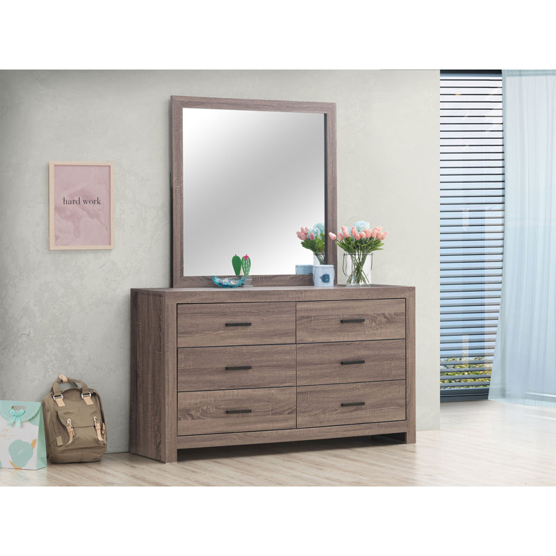 Commode 6 tiroirs Axat, Brun