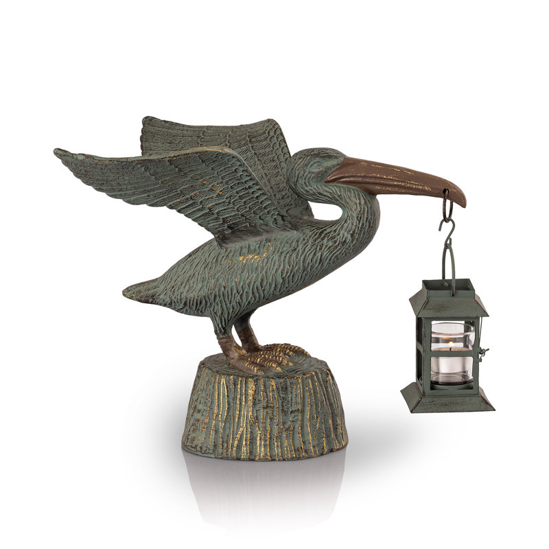 Bird Pelican Glass Garden Statue