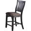 Ensemble de salle à manger de cuisine en bois foncé foncé avec 2 chaises hautes rembourrées en tissu-617107898-617107899