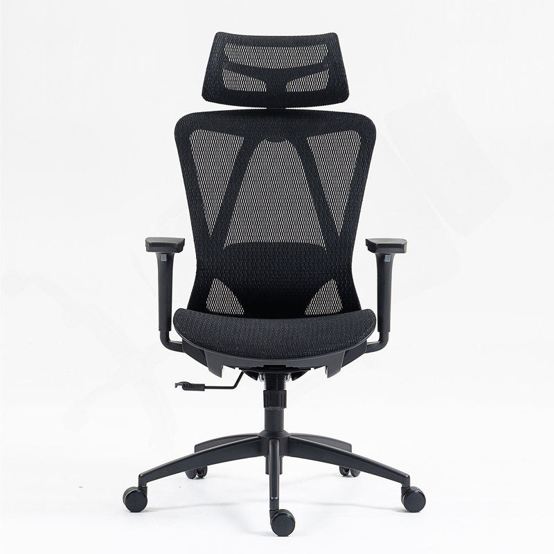 Chaise de bureau haut dossier en filet avec accoudoirs réglables en 3D, support respirant et inclinaison ergonomique pour un confort qui dure toute la journée.