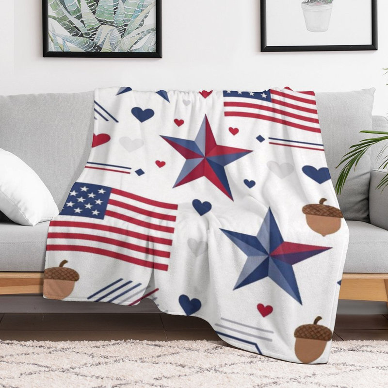 Jeté en flanelle Patriotic Stars Stri, 30 po x 40 po