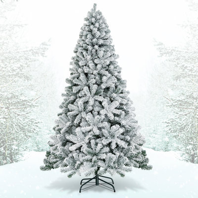 Arbre de Noël artificiel pin blanc 7,5 pi