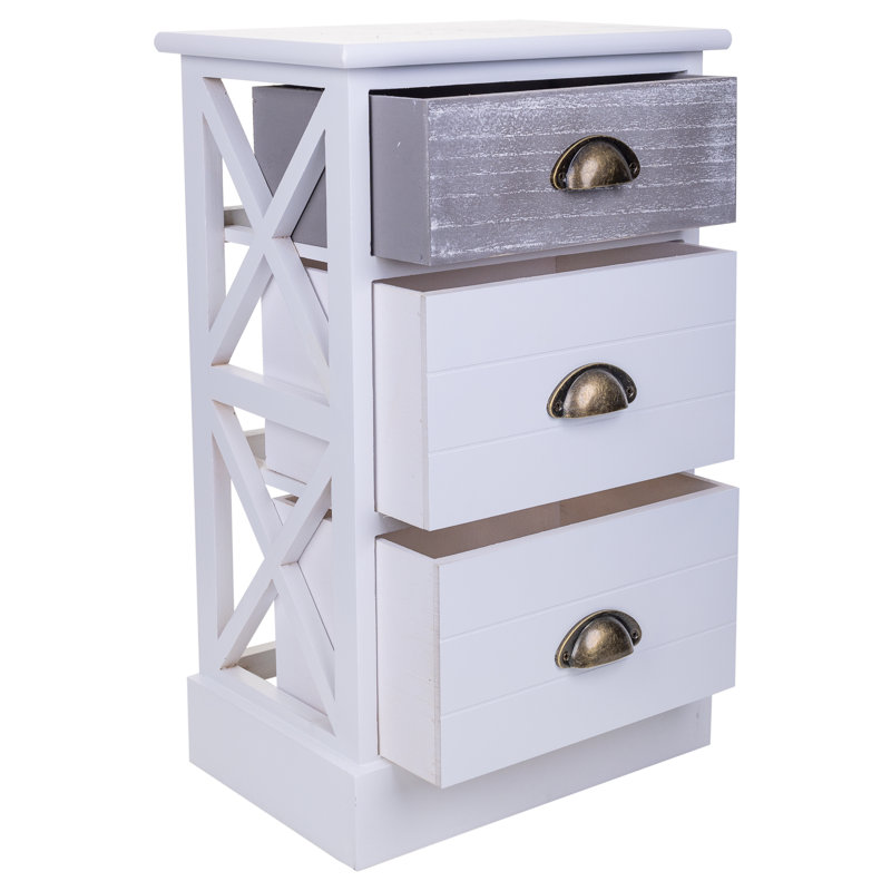 Zane 35cm W Solid + Manufactured Wood Bedside Table