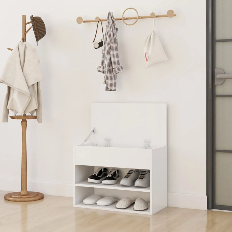 4 Pair Shoe Storage Bench, White