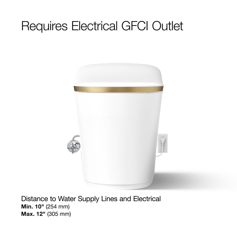 Eir™ Comfort Height™ Elongated Toilet, White/Moderne Brushed Brass