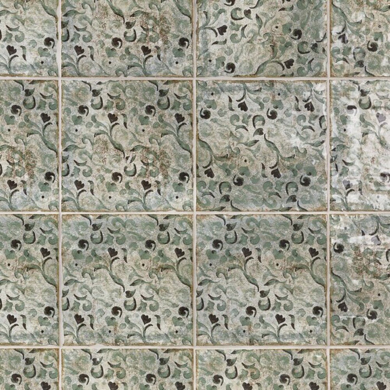 Angela Harris Dunmore 8x8 Polished Hand Painted Look Ceramic Tile