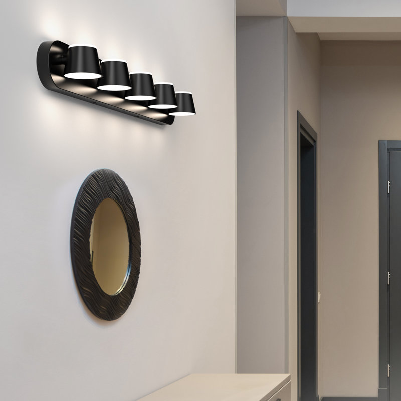 Luminaires de salle de bain à DEL Boze, Noir mat, 5