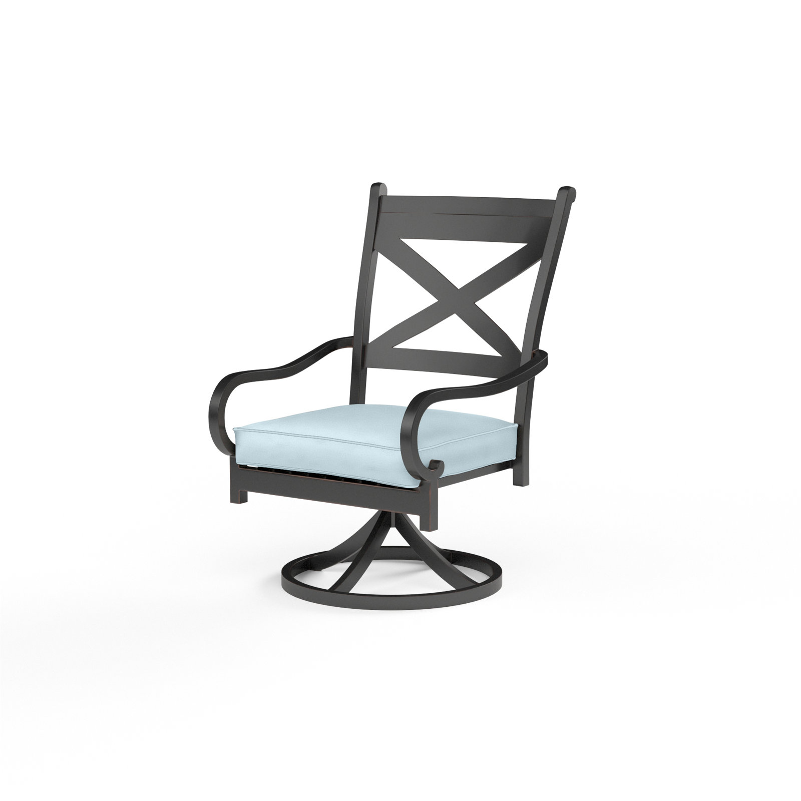 Monterey Swivel Sunbrella® Aluminum Patio Armchair, Canvas Skyline Sunbrella®