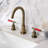 Kingston Brass Kaiser Two-Handle 3-Hole Deck Mount Widespread Bathroom Faucet with Brass Pop-Up Drain-128553746