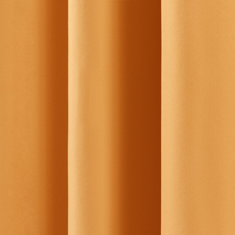 Adina Sevan Solid Thermal Grommet Curtain Panels, 52" W x 84" L, Saffron