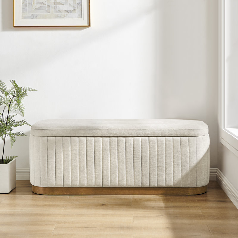 Lavli Fabric Storage Bench, Seneca Beige