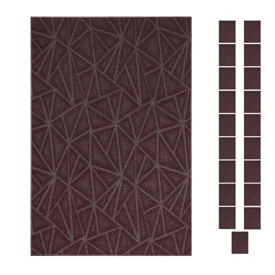 Ensemble de tapis bourgogne raffiné intérieur / extérieur Furnish My Place