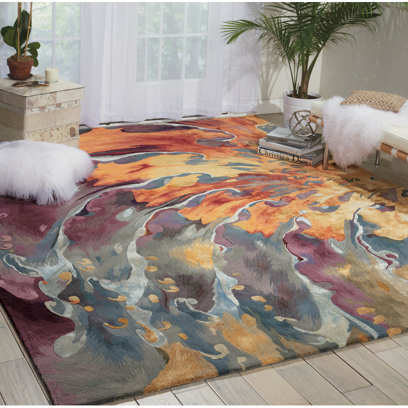 Adriel Abstract Wool Hand Woven Area Rug, Rectangle 259 x 351cm