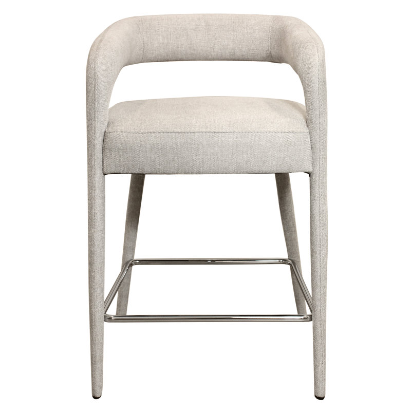 Carolin Comfy Cushioned Metal Counter Chair, Ivory