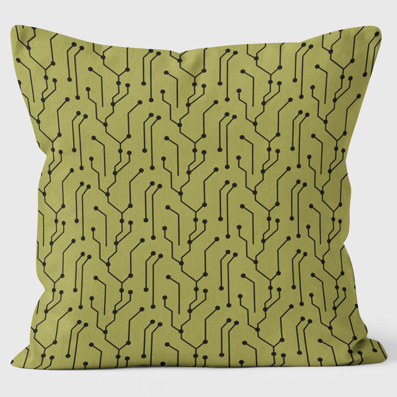 Circuit Board - Abstract Cushion, Green