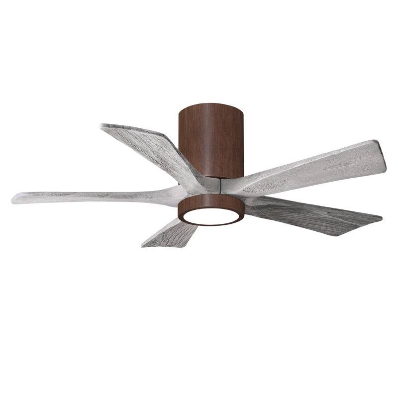 Irene Flushmount Light Kit 5 Blade LED Ceiling Fan, Walnut Tone, Barn Wood Tone, 42"