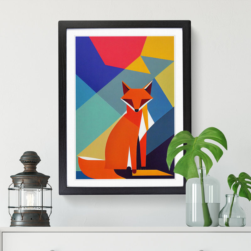 Arel Mr Fox Abstract Vol.3 - Picture Frame Print, 64cm H x 46cm W, Black