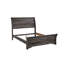 Contemporary Grey Queen Size Bed, Horizontal Lines Design, Gently Sloped Headboard, Bracket Feet, Wood Construction For Bedroom, Assembly Needed Bed In Finish, Lines, Required