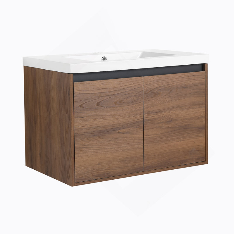 Ensemble de meuble-lavabo brun avec lavabo en résine 30 po et 2 portes, 30"